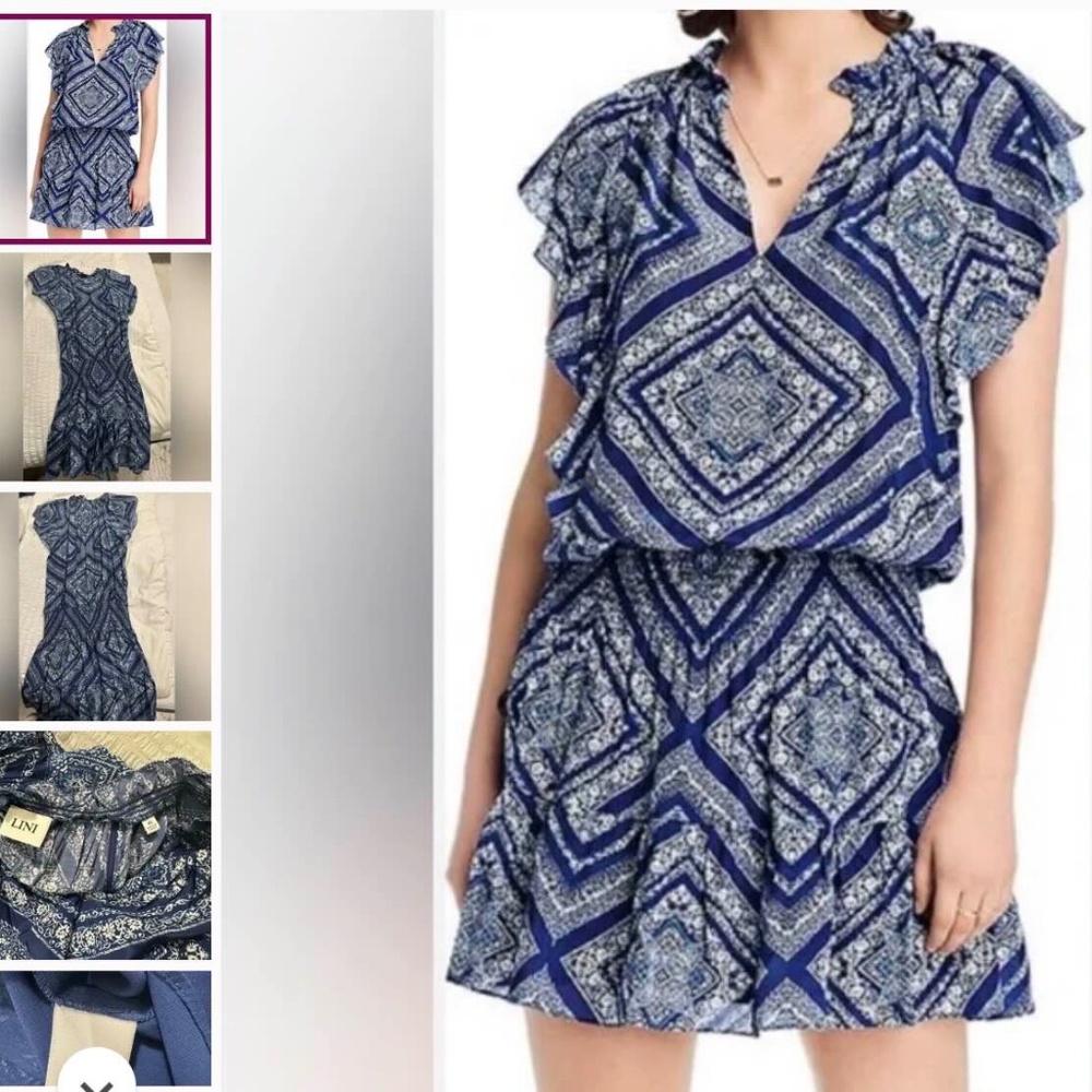 LINI Navy and White Maxi Dress